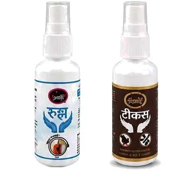 Ruz and Tiks herbal spray bottles
